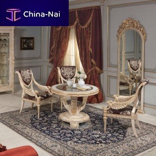 Louis XVI style table art. 970glasswooden baseround