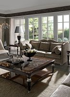 Classic sofa PANTHER fabricbrown3-seater