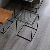 Contemporary side table SLIM IRONYsheet steelcopper baserectangular