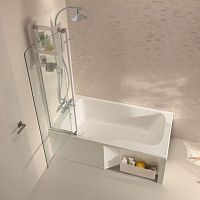 Rectangular bathtub-shower combination MALICE: CE6D065Rbuilt-inacrylic