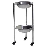 Double bin surgical basin stand AVI-126trolley-mountedstainless steel