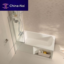 Rectangular bathtub-shower combination MALICE: CE6D065Rbuilt-inacrylic