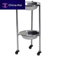 Double bin surgical basin stand AVI-126trolley-mountedstainless steel