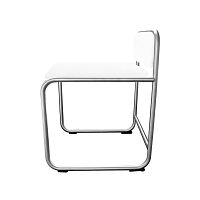 Bauhaus design stool WB12leatherstainless steel basesled base