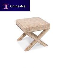 Contemporary stool UPTOWNleatherfabricoak base