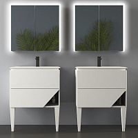 Double washbasin cabinet 1973free-standingsolid woodSolid Surface