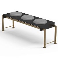 Contemporary bench MIKO steelbrushed stainless steelbrushed brass