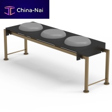Contemporary bench MIKO steelbrushed stainless steelbrushed brass