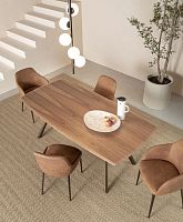 Contemporary table PARADISEwalnutoaklacquered aluminum base