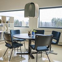 Contemporary table CENTRUM GRANDEwalnutbirchsteel