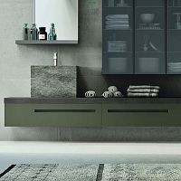 Wall-mounted washbasin cabinet START GATEwoodencontemporarywith drawers