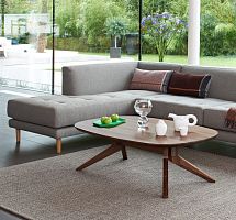 Contemporary coffee table CROSSwoodenovalround