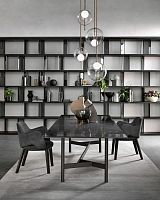 Contemporary table agostempered glasspainted metal baserectangular
