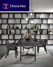 Contemporary table agostempered glasspainted metal baserectangular