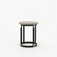 Contemporary side table LYSSAoakmarblemetal base