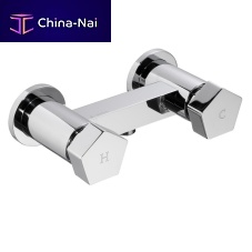 Double-handle shower mixer tap PARK: 67555 wall-mountedmetalbathroom