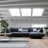 Modular sofa SWINGcontemporaryfabricleather