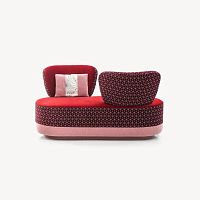Contemporary upholstered bench Juju rendez-vousfabricwooden basewooden