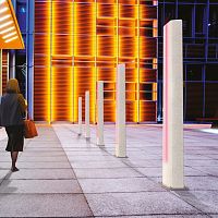 Contemporary light column OBELIXengineered stoneLEDoutdoor