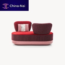 Contemporary upholstered bench Juju rendez-vousfabricwooden basewooden