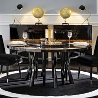 Contemporary table ROBINMacassar ebonyglossy lacquered woodmatte lacquered wood
