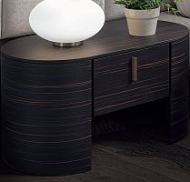 Contemporary side table CHARLIE glassmarbleebony base