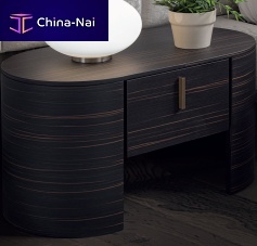 Contemporary side table CHARLIE glassmarbleebony base