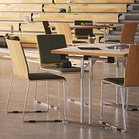Contemporary table CONSENTOsolid woodHPLmetal base