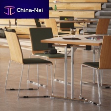 Contemporary table CONSENTOsolid woodHPLmetal base