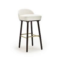 Contemporary bar stool BEETLEY leatherwooden baseupholstered