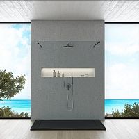Rectangular shower tray squareraisednatural stone