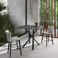 Contemporary high bar table SHANGAI SNACK ceramicaluminum baseround