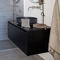 Wall-hung washbasin cabinet wood veneerlaminatemetal