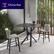 Contemporary high bar table SHANGAI SNACK ceramicaluminum baseround