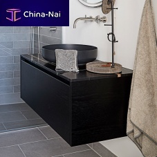 Wall-hung washbasin cabinet wood veneerlaminatemetal