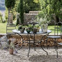 Traditional table Toscana galvanized ironiron baseround