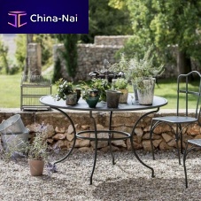 Traditional table Toscana galvanized ironiron baseround