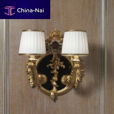 Classic wall light Pin-upindoorlacquered woodgold foil