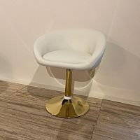 Contemporary stool Saharaleatherfabricwooden base