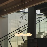 Contemporary chandelier KNOCKlacquered steelblown glass6 light