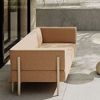 Contemporary armchair TEN / T01_Ofabricsynthetic leatherstainless steel