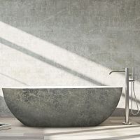 Oval bathtub STONE EVOfree-standingfor homesminimalist design
