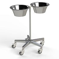 Double bin surgical basin stand PC2AXtrolley-mountedstainless steel