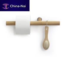 Wall-mounted toilet roll holder 40097wooden