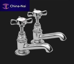 Double-handle washbasin mixer tap HS1322Ccountertopnickelchromed metal