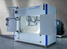 Hydrostatic testing machine HT-30PLC-controlledfor pressurized vesselscompact