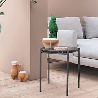 Contemporary side table NIOBEmarblesteel baseround