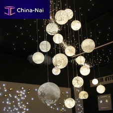 Contemporary chandelier LUNESblown glasscommercialwith globes