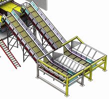 Feed hopper for wasteinclined