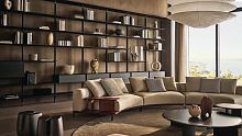 Modular sofa BRERAcontemporaryfabricleather